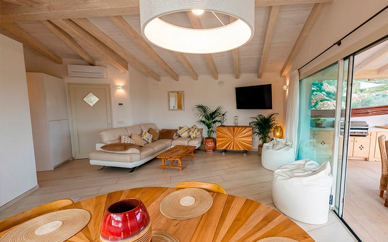 Open-plan living room bathed in natural light
